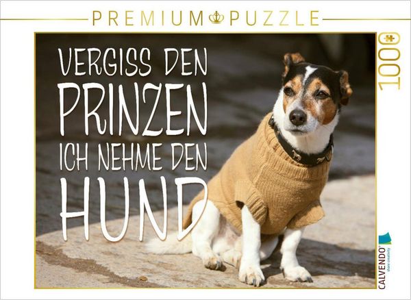 CALVENDO Puzzle Jack Russell Terrier mit modebewußtem Hundeanzug | 1000 Teile Lege-Größe 64x48cm Foto-Puzzle für glückliche Stunden
