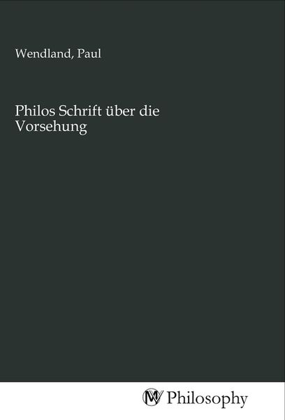 Produktbild: Philos Schrift &uuml;ber die Vorsehung