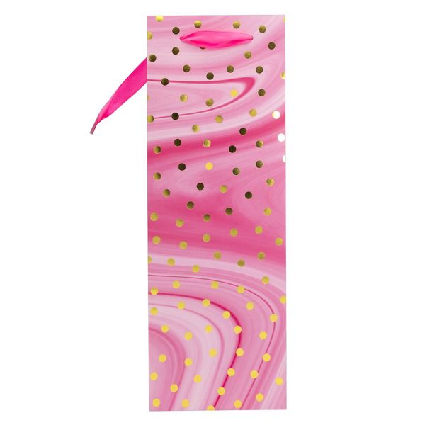 Produktbild: Idena Flaschentasche Dot pink/gold 12x35x9cm