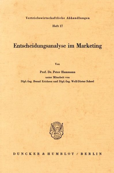 Produktbild: Entscheidungsanalyse im Marketing.
