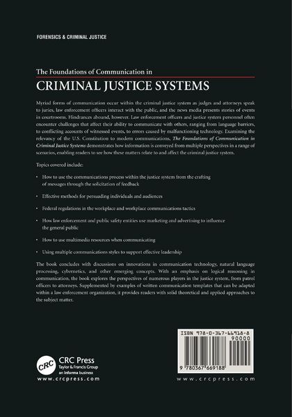 Produktbild: The Foundations of Communication in Criminal Justice Systems