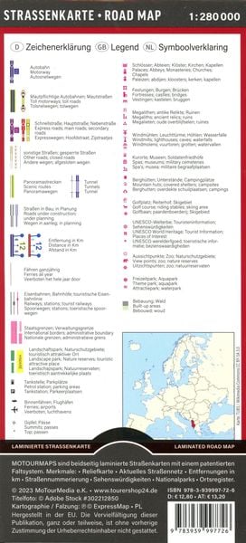 Produktbild: MoTourMaps Albanien Auto- und Motorradkarte 1:280.000