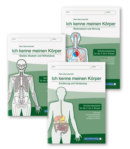 Ich kenne meinen Körper - 3 Arbeitshefte im Set, Taschenbuch von Sternchenverlag GmbH,Katrin Langhans, Sternchenverlag, 978-3-939293-38-5