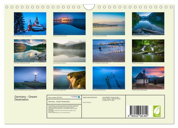 Produktbild: Germany - Dream Destination (Wall Calendar 2026 DIN A4 landscape), CALVENDO 12 Month Wall Calendar