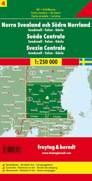 FuB Schweden 04 Mitte, Sundsvall, Falun, Gävle 1 : 250 000. Autokarte