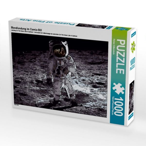 Produktbild: CALVENDO Puzzle Mondlandung im Comic-Stil | 1000 Teile Lege-Gr&ouml;&szlig;e 64x48cm Foto-Puzzle f&uuml;r gl&uuml;ckliche Stunden