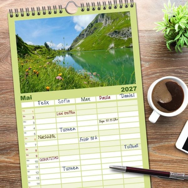 Produktbild: Familienplaner 2027 - Oberstdorf - Bergparadies in den Alpen mit 5 Spalten (Wandkalender, 21 x 45 cm) CALVENDO
