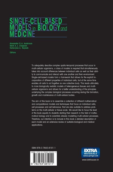 Produktbild: Single-Cell-Based Models in Biology and Medicine