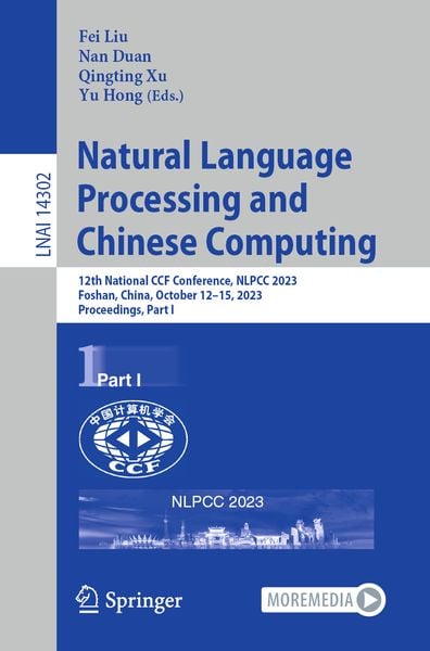 Produktbild: Natural Language Processing and Chinese Computing