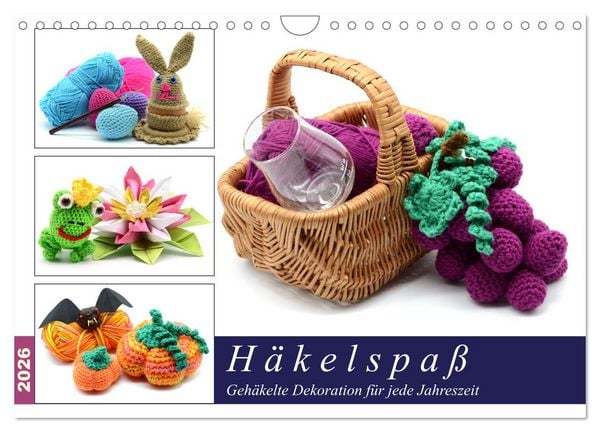 Produktbild: H&auml;kelspa&szlig; - Geh&auml;kelte Dekoration f&uuml;r jede Jahreszeit (Wandkalender 2026 DIN A4 quer), CALVENDO Monatskalender