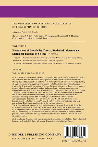 Produktbild: Foundations of Probability Theory, Statistical Inference, and Statistical Theories of Science