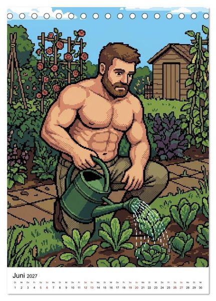 Produktbild: 8-Bit Adonis &ndash; Das Jahr in Pixeln (Tischkalender 2027 DIN A5 hoch), CALVENDO Monatskalender