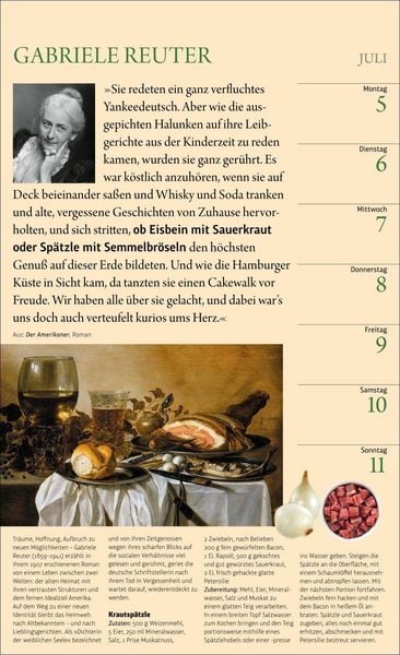 Produktbild: Sybil Gr&auml;fin Sch&ouml;nfeldts Literarischer K&uuml;chenkalender Wochenkalender 2027