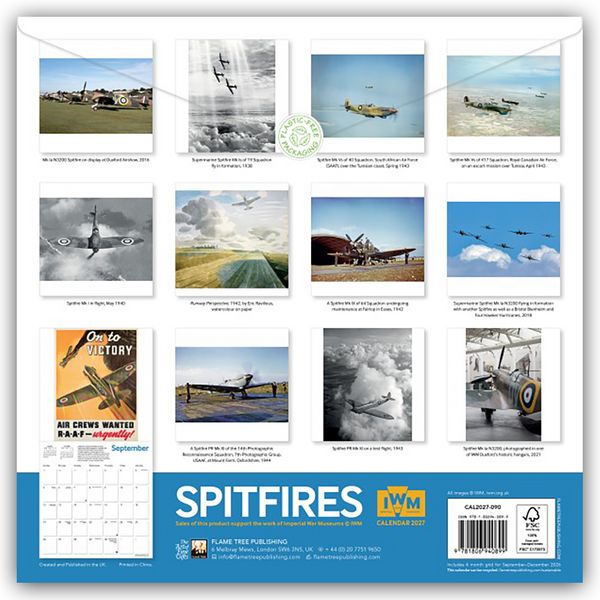 Produktbild: IWM &ndash; Spitfires &ndash; Spitfire &ndash; Britisches Jagdflugzeug 2027 &ndash; Original Flame Tree Publishing-Kalender [Kalender]