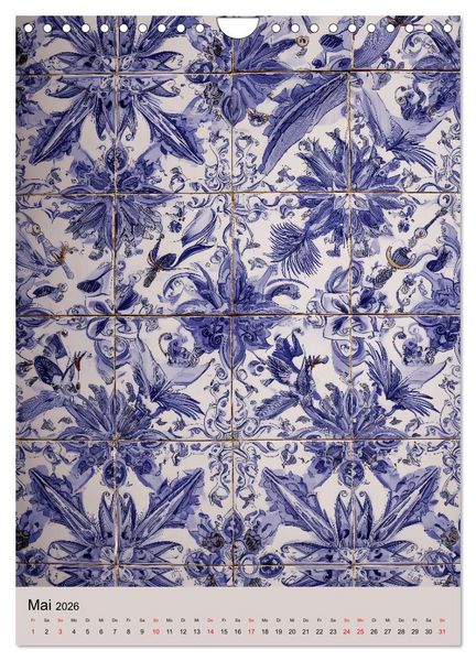 Produktbild: Portugiesischer Fliesen - Azulejos f&uuml;r Fliesenleger, Kunst- und Portugal-Liebhaber (Wandkalender 2026 DIN A4 hoch), CALVENDO Monatskalender
