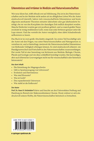 Produktbild: Erkenntnisse und Irrt&uuml;mer in Medizin und Naturwissenschaften