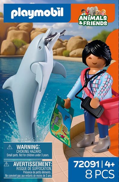 Produktbild: playmobil Animals & Friends Zoo Delfin und Besucherin