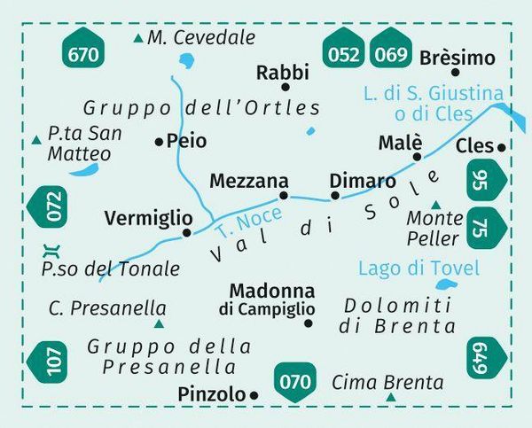 Produktbild: KOMPASS Wanderkarte Val di Sole, Madonna di Campiglio, Mal&egrave;,