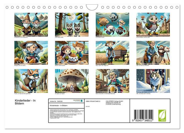 Produktbild: Kinderlieder - In Bildern (Wandkalender 2026 DIN A4 quer), CALVENDO Monatskalender