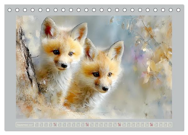 Produktbild: F&uuml;chse. Flauschiges Leuchten im Wald (Tischkalender 2027 DIN A5 quer), CALVENDO Monatskalender