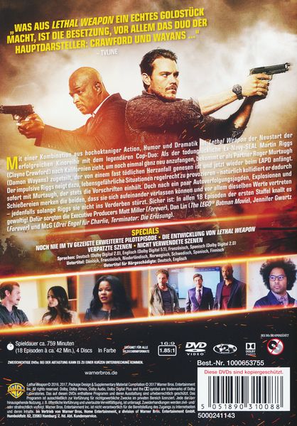 Produktbild: Lethal Weapon - Die komplette 1. Staffel [4 DVDs]