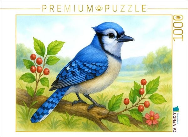 CALVENDO Puzzle Blauhäher | 1000 Teile Lege-Größe 64x48cm Foto-Puzzle für glückliche Stunden