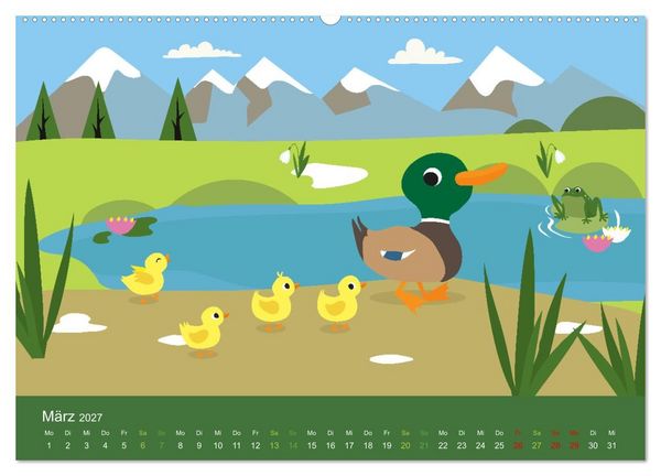Produktbild: S&uuml;&szlig;e Tierkinder (hochwertiger Premium Wandkalender 2027 DIN A2 quer), Kunstdruck in Hochglanz