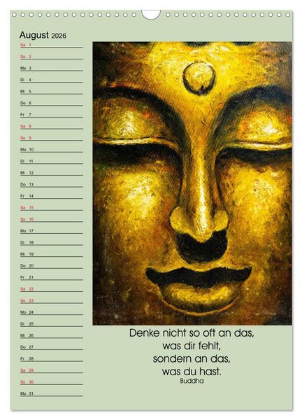 Produktbild: Lebensfreude Buddha (Wandkalender 2026 DIN A3 hoch), CALVENDO Monatskalender