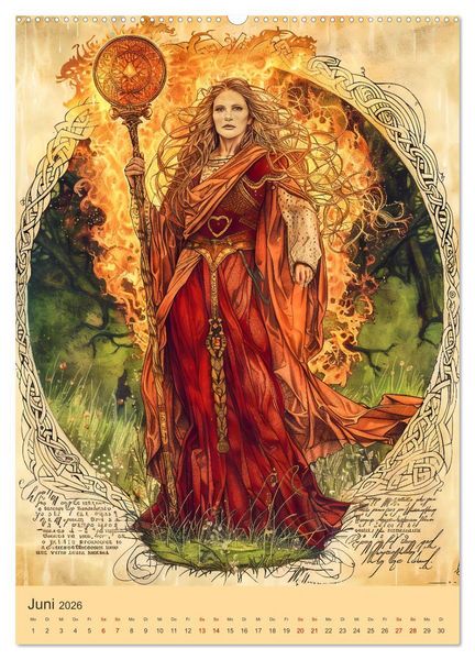 Produktbild: Mystik der Kelten - Faszinierende Welt keltischer Mythen und G&ouml;tter (hochwertiger Premium Wandkalender 2026 DIN A2 hoch), Kunstdruck in Hochglanz