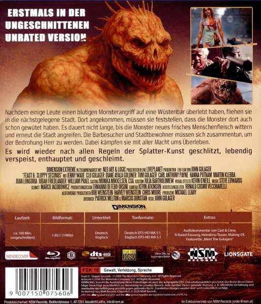 Produktbild: Feast II: Sloppy Seconds (unrated) (uncut)