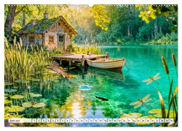Produktbild: M&auml;rchenhafte Cottages - Waldzauber und versteckte Tiere entdecken! (Wandkalender 2027 DIN A2 quer), CALVENDO Monatskalender