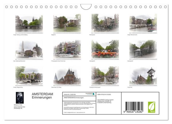Produktbild: AMSTERDAM Erinnerungen (Wandkalender 2026 DIN A4 quer), CALVENDO Monatskalender