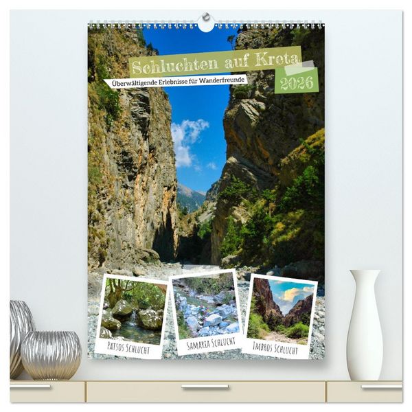 Produktbild: Schluchten auf Kreta (hochwertiger Premium Wandkalender 2026 DIN A2 hoch), Kunstdruck in Hochglanz