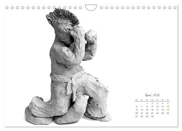 Produktbild: Gef&uuml;hle in Ton geformt - Intuitives plastisches Gestalten mit Tonerde (Wandkalender 2026 DIN A4 quer), CALVENDO Monatskalender