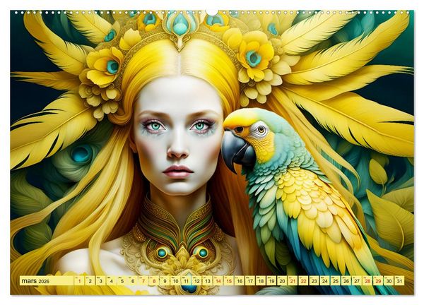 Produktbild: La muse aux oiseaux (Calendrier mural 2026 DIN A2 vertical) calendrier de bureau