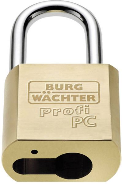 Produktbild: Burg W&auml;chter 116 PC 50 HB 80 Niro Vorh&auml;ngeschloss Messing Profilzylinder-Vorhangschloss