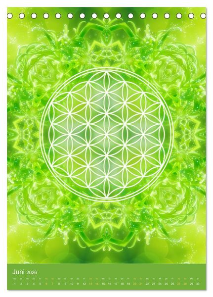Produktbild: Blume des Lebens - Harmonie durch Symbolkraft (Tischkalender 2026 DIN A5 hoch), CALVENDO Monatskalender