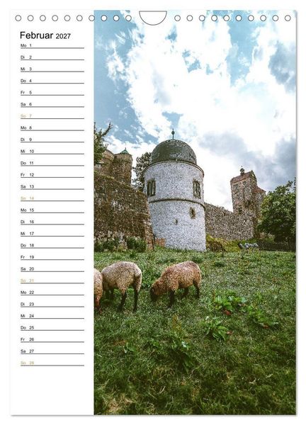 Produktbild: Sachsens Burgen und Schl&ouml;sser - Beschreibbarer Kalender mit Ortsangaben (Wandkalender 2027 DIN A4 hoch), CALVENDO Monatskalender