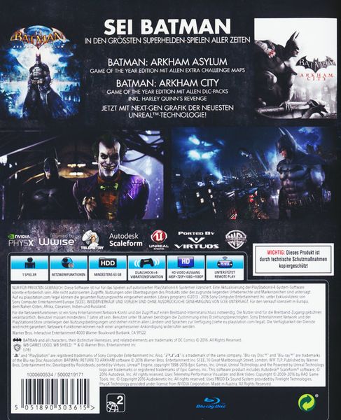 Produktbild: Batman: Return to Arkham (Arkham City & Arkham Asylum)