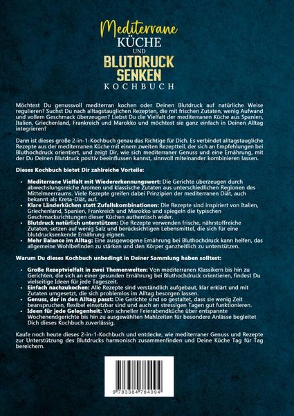 Produktbild: Mediterrane K&uuml;che und Blutdruck senken Kochbuch