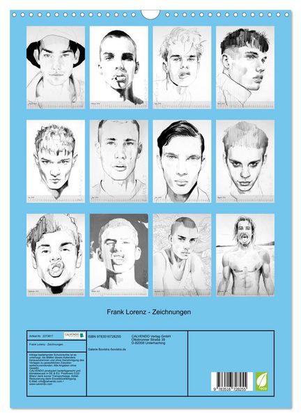 Produktbild: Frank Lorenz - Zeichnungen (Wandkalender 2026 DIN A3 hoch), CALVENDO Monatskalender