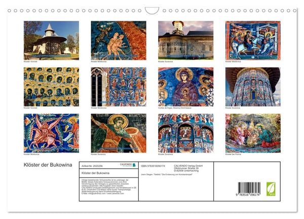 Produktbild: Kl&ouml;ster der Bukowina (Wandkalender 2026 DIN A3 quer), CALVENDO Monatskalender