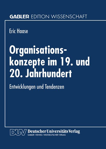 Produktbild: Organisationskonzepte im 19. und 20. Jahrhundert