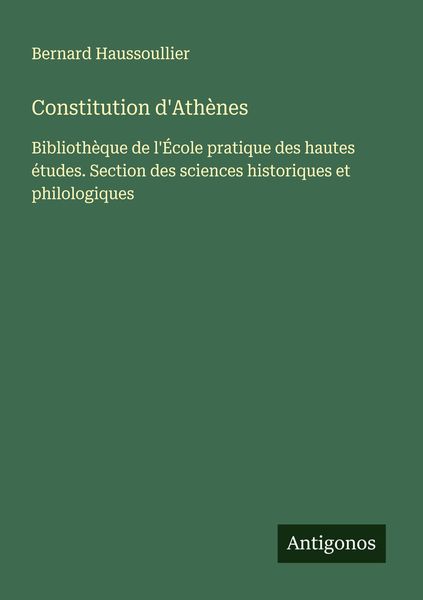 Produktbild: Constitution d'Ath&egrave;nes