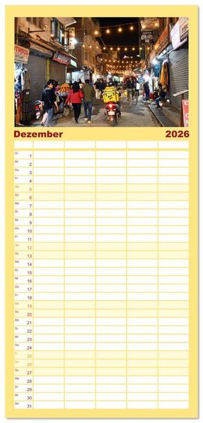 Produktbild: Familienplaner 2026 - KATHMANDU, Nepals Hauptstadt mit 5 Spalten (Wandkalender, 21 x 45 cm) CALVENDO