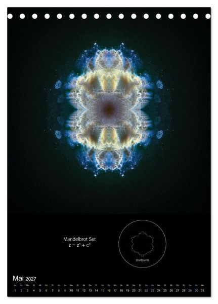 Produktbild: Buddhabrot fractal art (Tischkalender 2027 DIN A5 hoch), CALVENDO Monatskalender