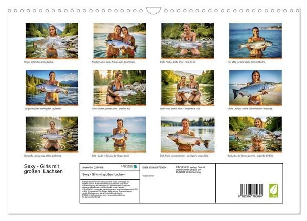 Produktbild: Sexy - Girls mit gro&szlig;en Lachsen (Wandkalender 2027 DIN A3 quer), CALVENDO Monatskalender