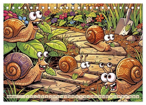 Produktbild: Lustige Weinbergschnecken - Comic (Tischkalender 2027 DIN A5 quer), CALVENDO Monatskalender