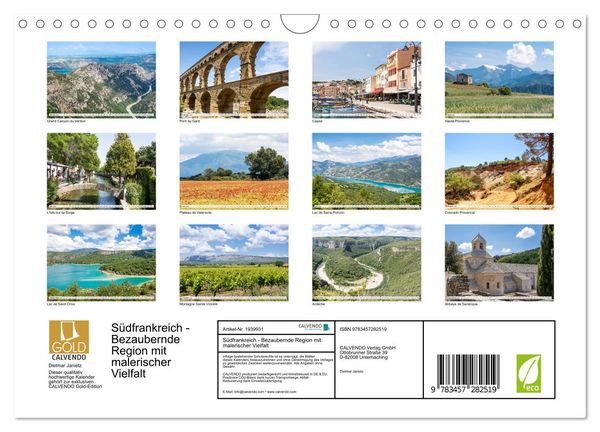 Produktbild: S&uuml;dfrankreich - Bezaubernde Region mit malerischer Vielfalt (Wandkalender 2026 DIN A4 quer), CALVENDO Monatskalender
