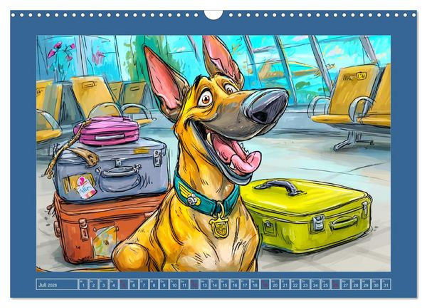Produktbild: Malinois Fun. Lustige Cartoons vom Diensthund des Jahres! (Wandkalender 2026 DIN A3 quer), CALVENDO Monatskalender